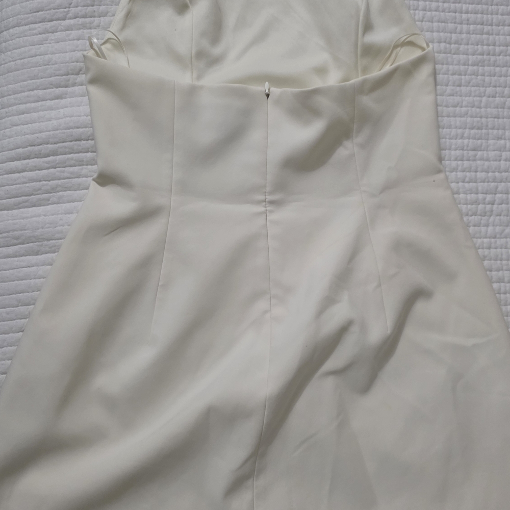 Zara Cream Midi Dress with Silver Floral Design - Picture 3 of 4